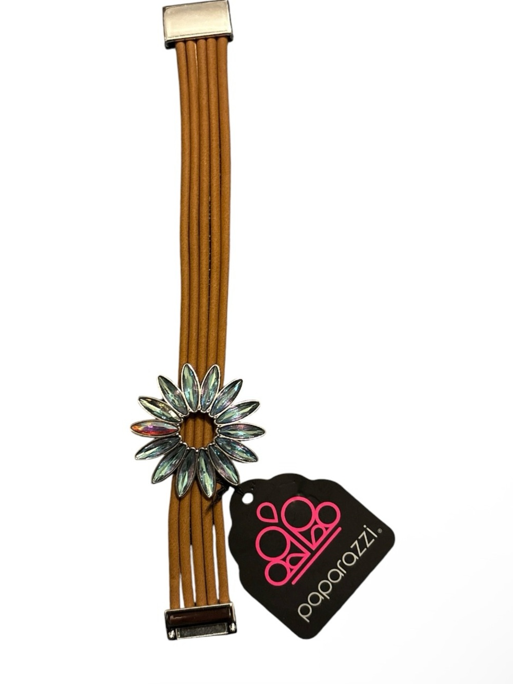 paparazzi Multi-Strand Bracelet with Iridescent Flower Accent